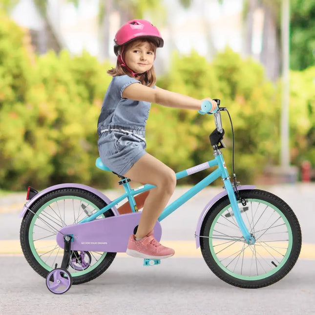 Kids Bike with Adjustable Handlebar and Saddle Purple - 18 Inches - Oasis Home Essentials