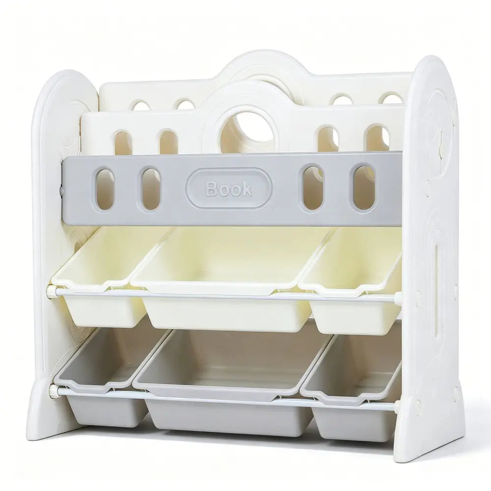 Kids Bookshelf and Toy Storage Organizer with 2 Front-Facing Racks - Kids Storage