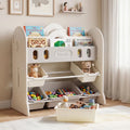 Kids Bookshelf and Toy Storage Organizer with 2 Front-Facing Racks - Kids Storage