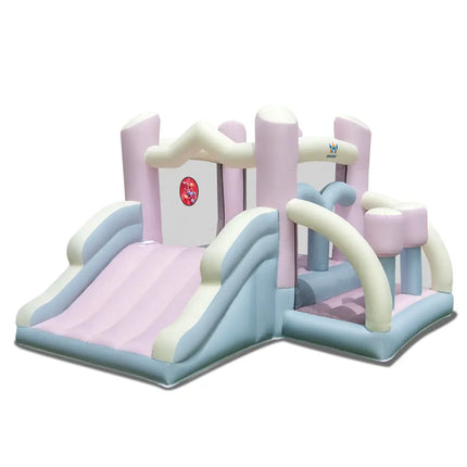 Kids Bounce House with Slide and 2 Boxing Columns for Party without Blower - Multicolor - Bounce House