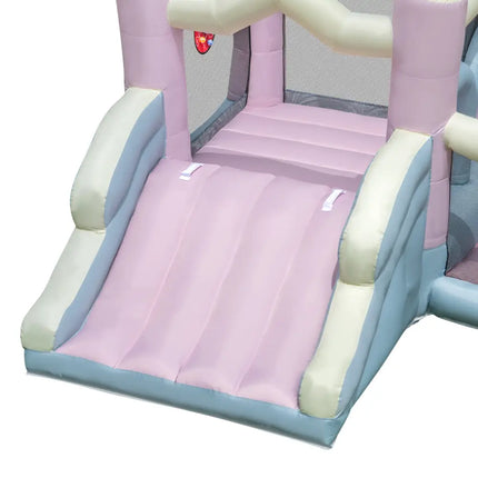Kids Bounce House with Slide and 2 Boxing Columns for Party without Blower - Multicolor - Bounce House