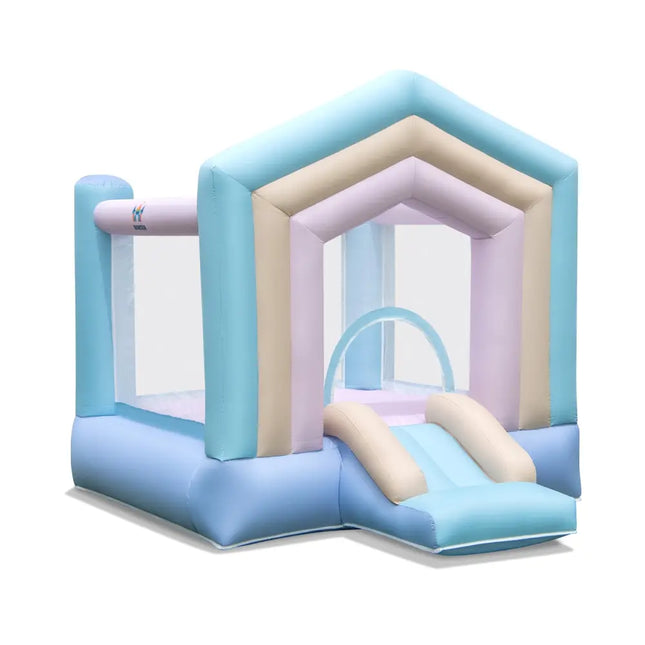Kids Bounce House with Slide and Basketball Rim Bouncy Castle for Party without Blower - Multicolor - Bounce House