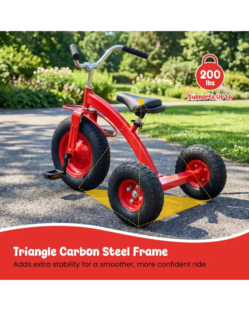 Kids Carbon Steel Bike with 15 Inch Inflatable Rubber Tires-Red - Red - Kids Bike