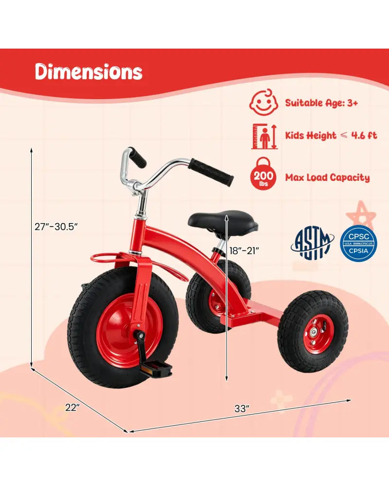 Kids Carbon Steel Bike with 15 Inch Inflatable Rubber Tires-Red - Red - Kids Bike