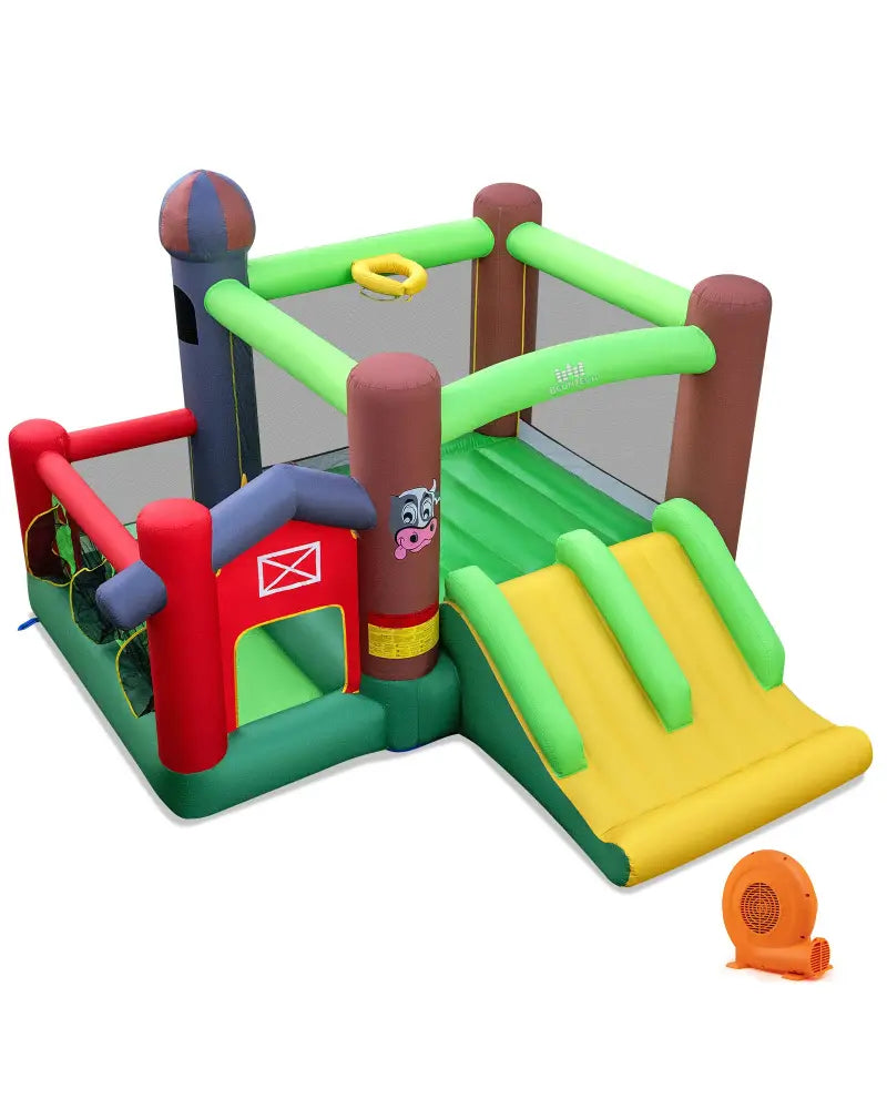 Kids Castle Slide Bouncer with 750W Blower and Dual Slides - Bounce House