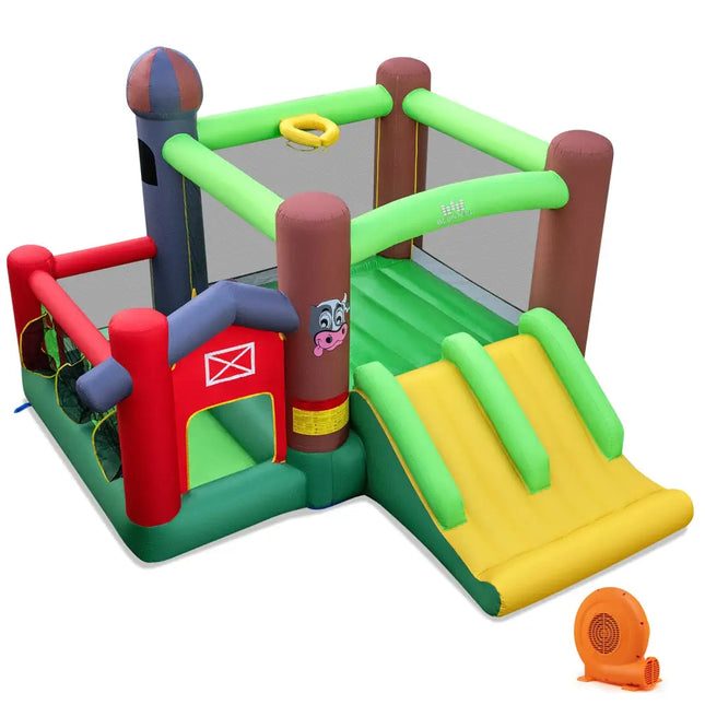 Kids Castle Slide Bouncer with 750W Blower and Dual Slides - Bounce House