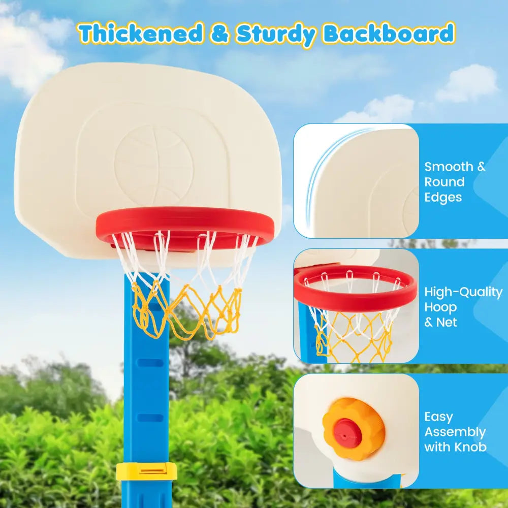Kids Children Basketball Hoop Stand - Multicolor - Toy Sports