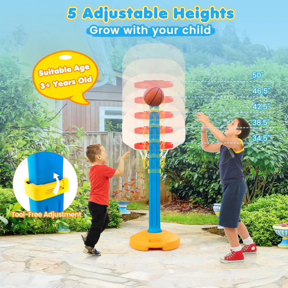 Kids Children Basketball Hoop Stand - Multicolor - Toy Sports