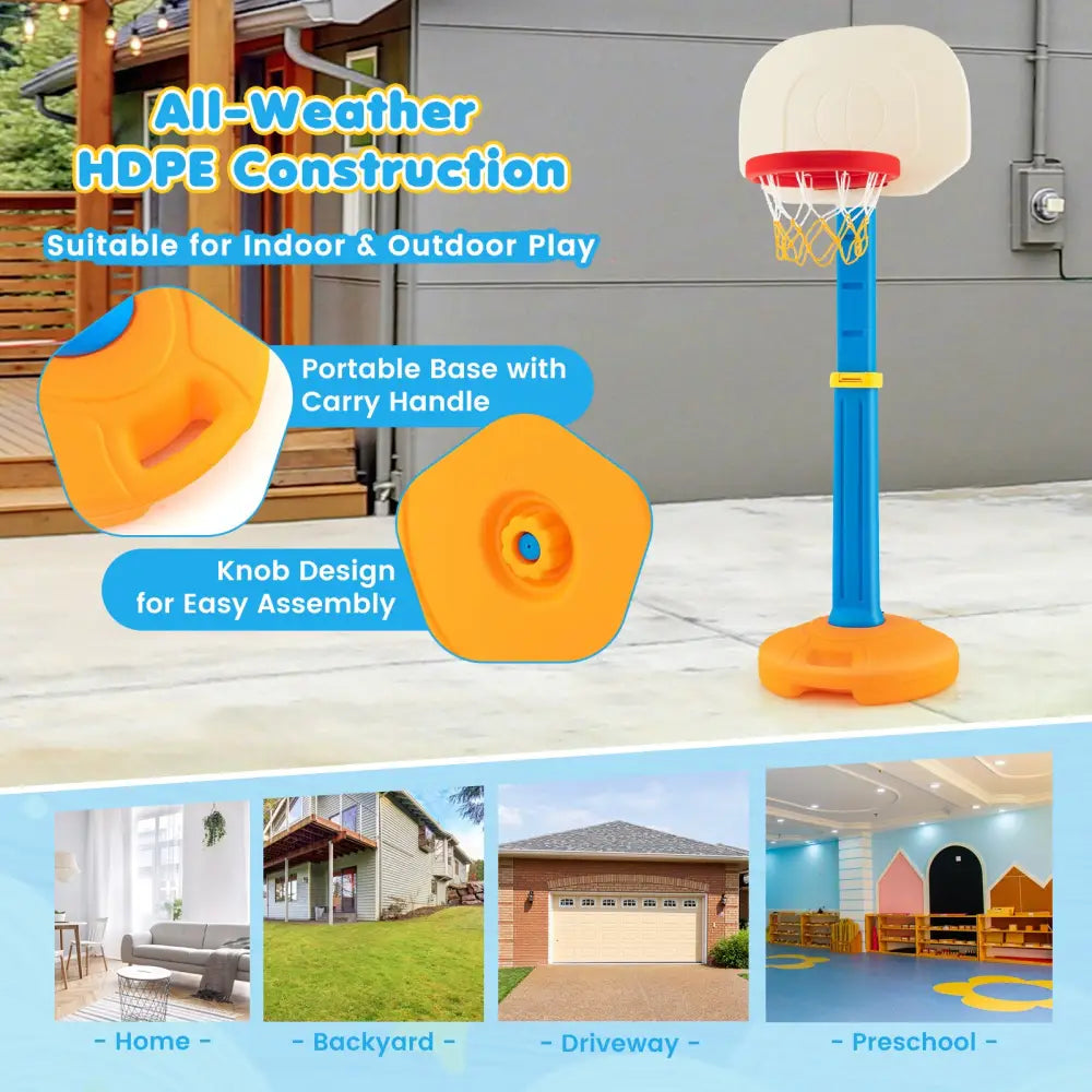 Kids Children Basketball Hoop Stand - Multicolor - Toy Sports