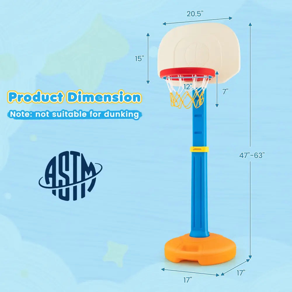 Kids Children Basketball Hoop Stand - Multicolor - Toy Sports