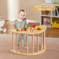 Kids Climbing Arch with Cushion Montessori Arch Climber/Rocker for Toddlers-Beige - Beige - Climbers & Slides