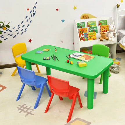 Kids Colorful Plastic Table and 4 Chairs Set - Multicolor - Kids Table & Chair Sets