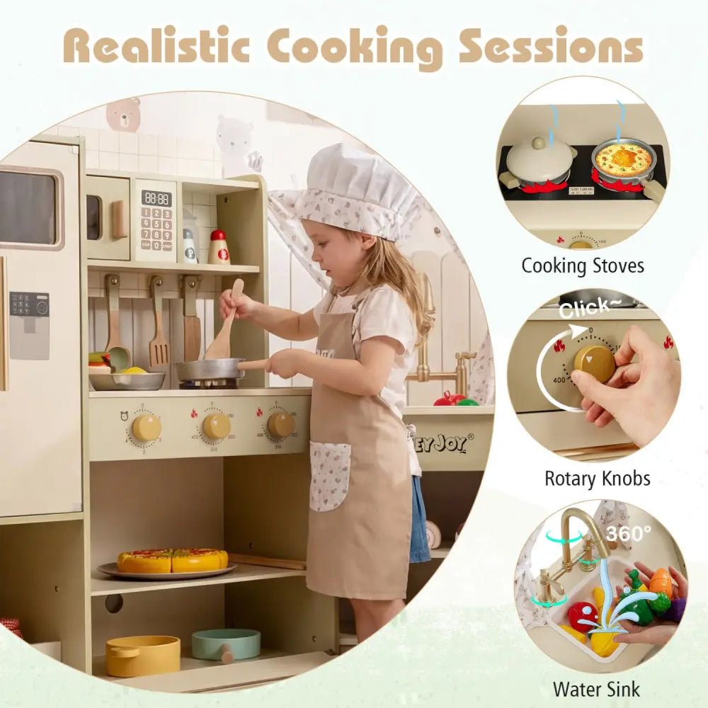 Kids Corner Play Kitchen with Faucet and Dishwasher and Stoves-Green - Green - Play Kitchen Sets