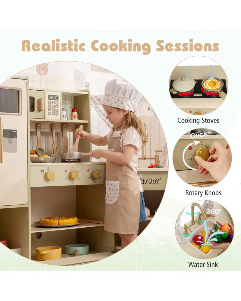 Kids Corner Play Kitchen with Faucet and Dishwasher and Stoves-Green - Green - Play Kitchen Sets