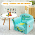 Kids Crocodile Armrest Upholstered Couch - Green - Kids Chairs & Seating