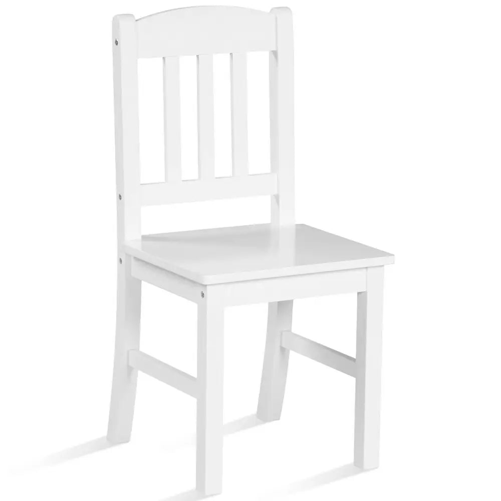 Kids Desk and Chair Set Study Writing Desk with Hutch and Bookshelves-White - White - Kids Table & Chair Sets