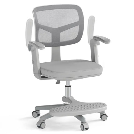 Kids Desk Chair Children Study Chair with Adjustable Height Armrest and Footrest-Grey - Gray - Kids Chairs & Seating