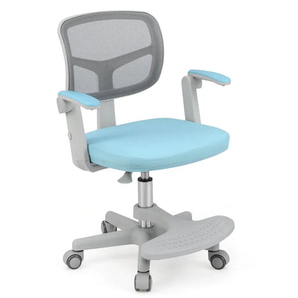 Kids Desk Chair Children Study Chair with Adjustable Height Armrest and Footrest-Blue - Blue - Kids Chairs & Seating