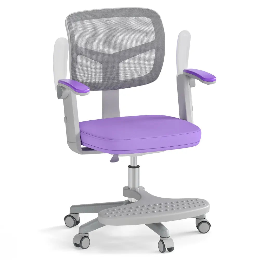 Kids Desk Chair Children Study Chair with Adjustable Height Armrest and Footrest-Purple - Purple - Kids Chairs & Seating