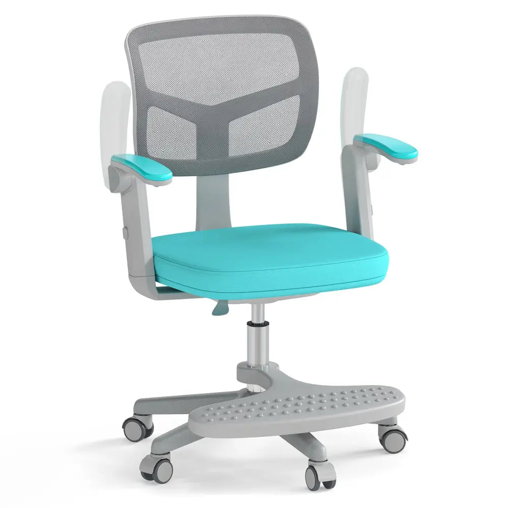 Kids Desk Chair Children Study Chair with Adjustable Height Armrest and Footrest-Green - Green - Kids Chairs & Seating