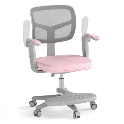 Kids Desk Chair Children Study Chair with Adjustable Height Armrest and Footrest-Pink - Pink - Kids Chairs & Seating