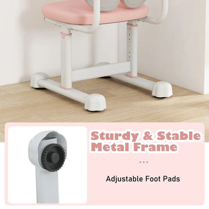 Kids Desk Chair Children Study Chair with Double Back Support and Adjustable Height-Pink - Pink - Kids Chairs & Seating