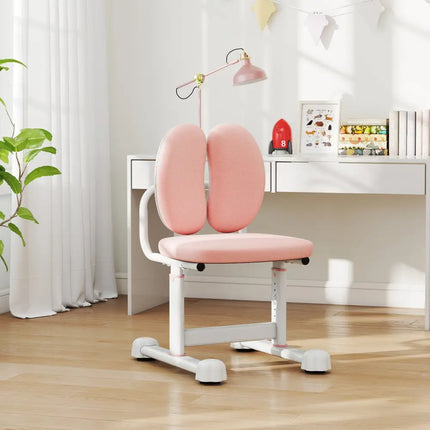 Kids Desk Chair Children Study Chair with Double Back Support and Adjustable Height-Pink - Pink - Kids Chairs & Seating