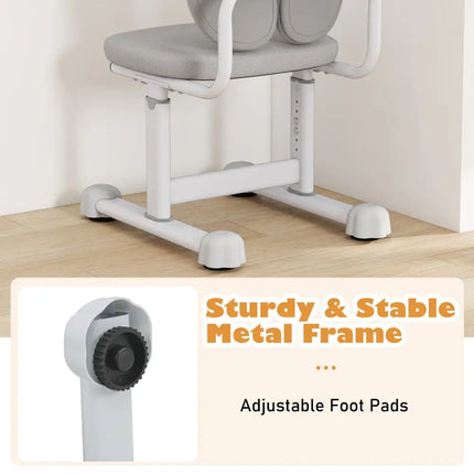 Kids Desk Chair Children Study Chair with Double Back Support and Adjustable Height-Gray - Gray - Kids Chairs & Seating