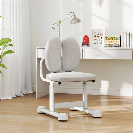 Kids Desk Chair Children Study Chair with Double Back Support and Adjustable Height-Gray - Gray - Kids Chairs & Seating