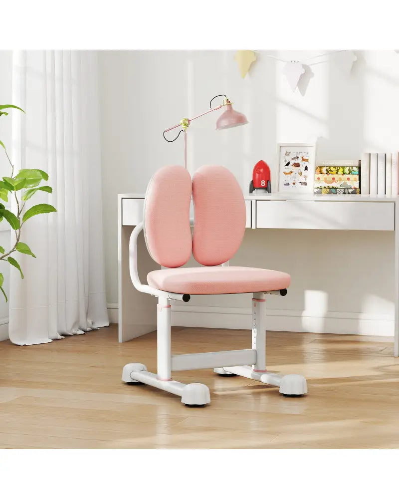 Kids Desk Chair Children Study Chair with Double Back Support and Adjustable Height-Pink - Pink - Kids Chairs & Seating