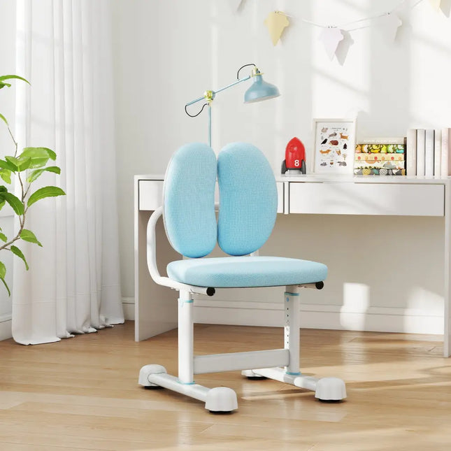 Kids Desk Chair Children Study Chair with Double Back Support and Adjustable Height-Blue - Blue - Kids Chairs & Seating