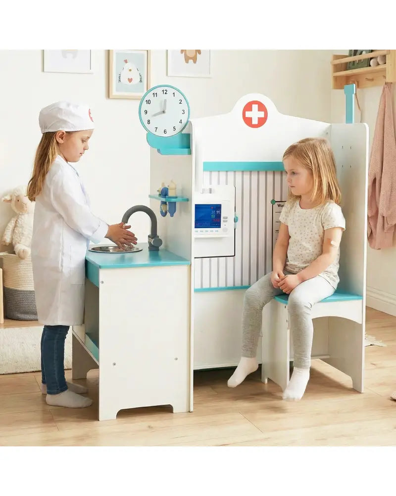 Kids Doctor Play Set with Adjustable Height Bar-Blue - Blue - Play Kitchen Sets