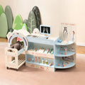 Kids Doctor Play Set Wooden Pretend Hospital Office Kit with Eye Chart Toy CT Machine-Blue - Blue - Play Kitchen Sets
