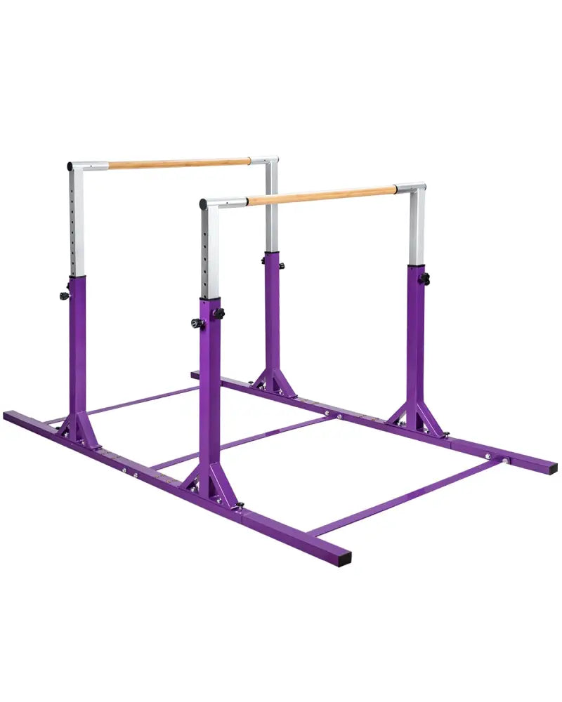 Kids Double Horizontal Bars Gymnastic Training Parallel Bars Adjustable-Purple - Purple - Toy Sports