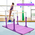 Kids Double Horizontal Bars Gymnastic Training Parallel Bars Adjustable-Purple - Purple - Toy Sports