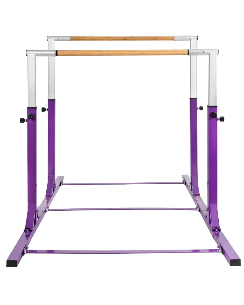 Kids Double Horizontal Bars Gymnastic Training Parallel Bars Adjustable-Purple - Purple - Toy Sports