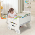 Kids Drawing Table and Chair Set with Watercolor Pens and Blackboard Eraser-Gray - Gray - Kids Table & Chair Sets