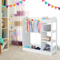 Kids Dress Up Storage with Mirror-White - White - Kids Storage