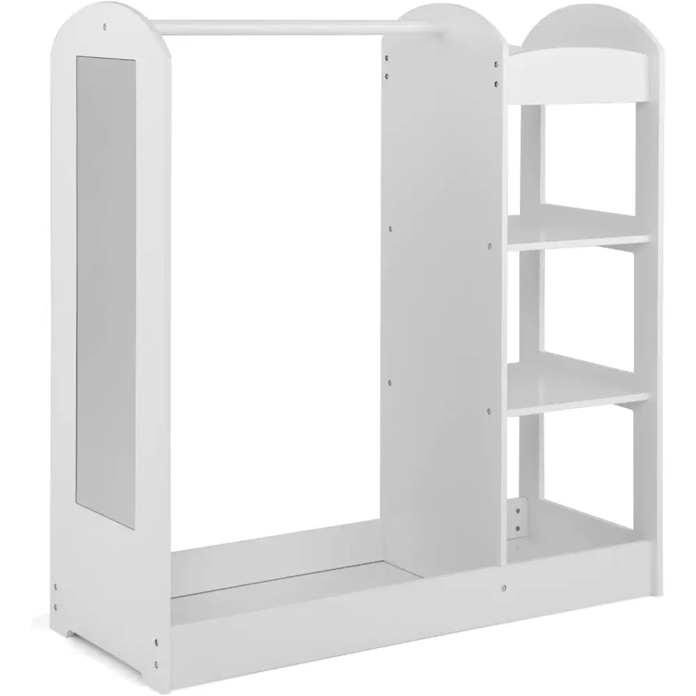 Kids Dress Up Storage with Mirror-White - White - Kids Storage