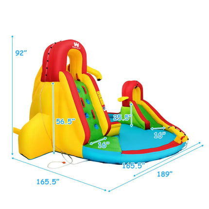 Kids Gift Inflatable Water Slide Bounce Park with 480 W Blower - Yellow - Inflatable Water Slides