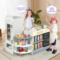 Kids Grocery Store Playset with Cash Register POS Machine-Gray - Gray - Play Kitchen Sets