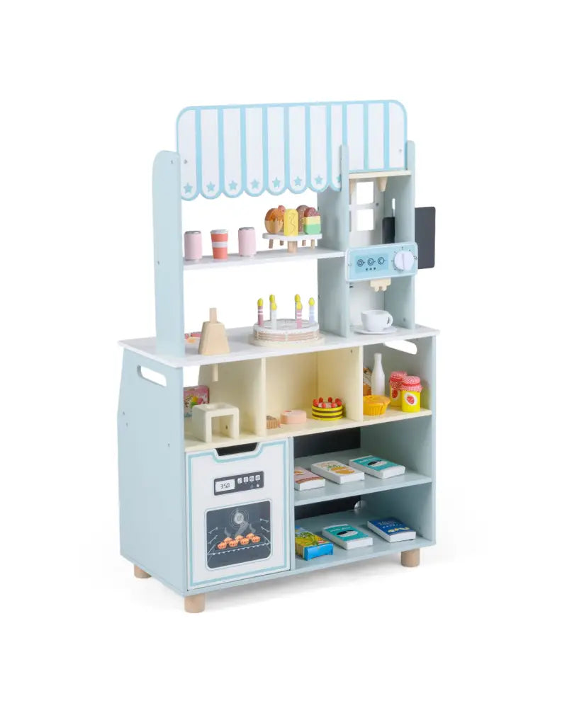 Kids Ice Cream Shop with 27 Accessories and Ice Cream Machine for Ages 3+-Blue - Blue - Play Kitchen Sets