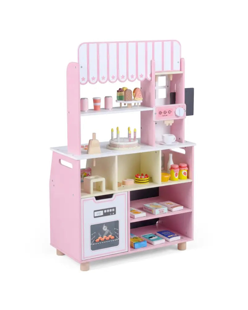 Kids Ice Cream Shop with 27 Accessories and Ice Cream Machine for Ages 3+-Pink - Pink - Play Kitchen Sets