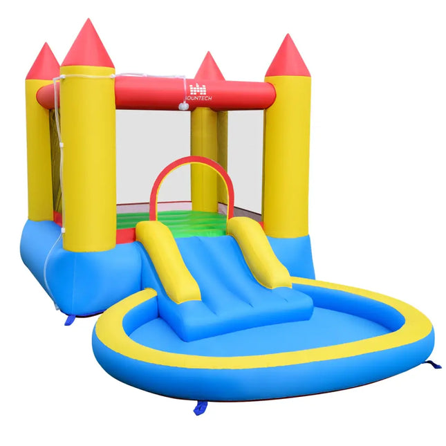 Kids Inflatable Bounce House Castle with Balls Pool and Bag - Multicolor - Inflatable Water Slides