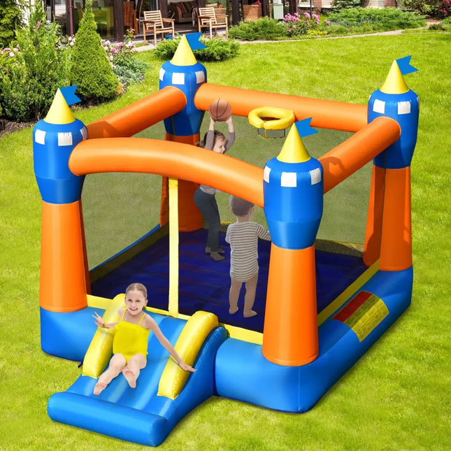 Kids Inflatable Bounce House Magic Castle with Large Jumping Area without Blower - Bounce House