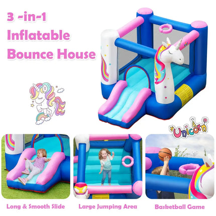 Kids Inflatable Bounce House with 380W Blower - Bounce House
