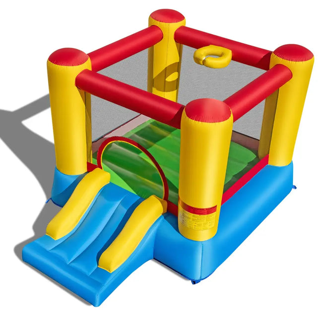 Kids Inflatable Bounce House with Slide and 550W blower - Yellow - Bounce House