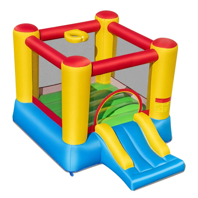 Kids Inflatable Bounce House with Slide and 550W blower - Yellow - Bounce House