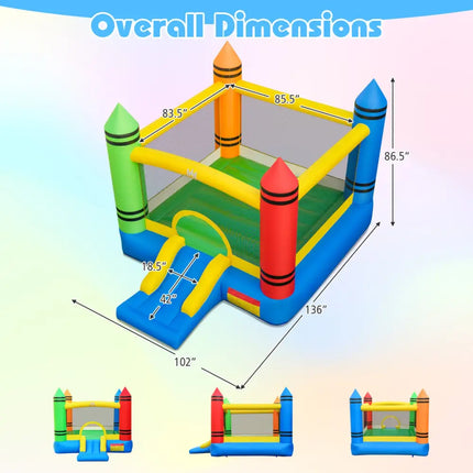 Kids Inflatable Bounce House with Slide and Ocean Balls Not Included Blower - Bounce House