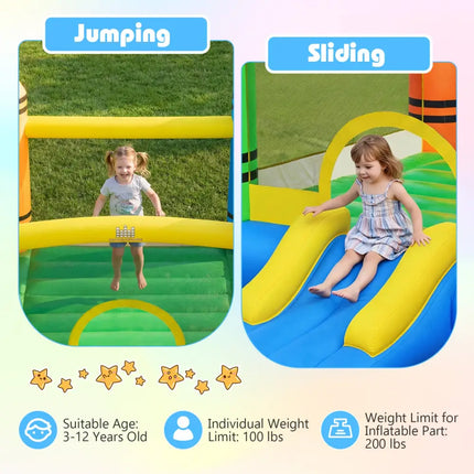 Kids Inflatable Bounce House with Slide and Ocean Balls Not Included Blower - Bounce House
